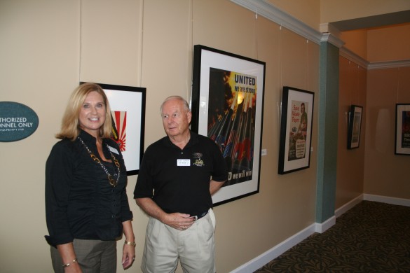 Deb Goin, Director of Wellness Services and Major General Gerry Maloney in the exhibition at Fleet Landing