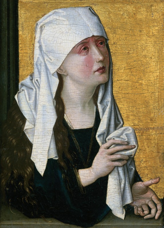 Master of the Stötteritz Altar (German, active late 15th century), Mother of Sorrows, c. 1480, oil on panel, 8 ¾ x 6 ½ in., Gift of Mrs. Clifford G. Schultz in memory of Mr. Clifford G. Schultz, AG.1984.1.1. 