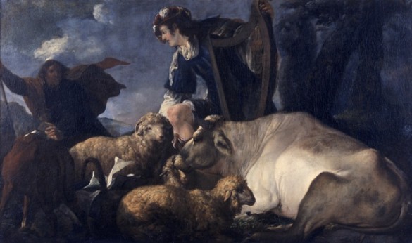 Carl Ruthart (Italian, 1603 - 1703), David Called from His Flock, c. 1672, oil on canvas, 38 ½ x 65 in., Museum Purchase, AP.1962.2.1.