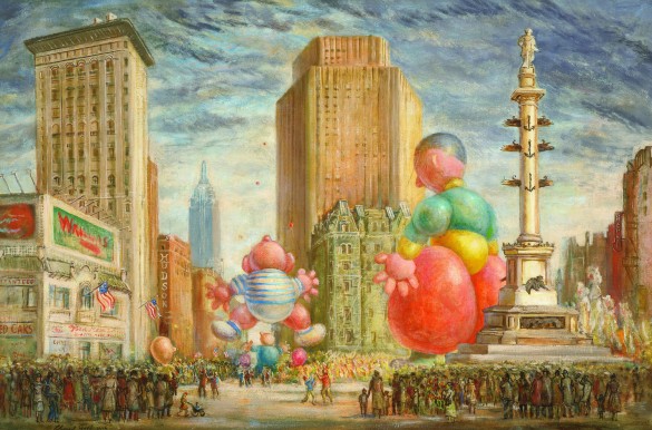 Lloyd Lozes Goff (1918-1982), Thanksgiving Day Parade, 1938, Oil on canvas, Collection of John and Susan Horseman.  This exhibition is organized and circulated by The Dixon Gallery and Gardens in Memphis, Tennessee. 