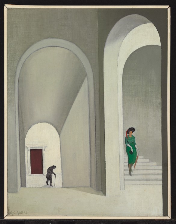 George Copeland Ault (1891-1948), The Stairway, 1921, Oil on canvas, 18 ½ x 14 ¼ inches, Collection of John and Susan Horseman 