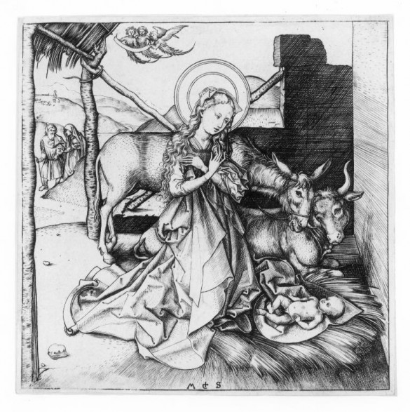 Martin Schongauer (1445–1491), The Little Nativity ,  c. 1480–1490, Engraving, 67333D, Staatliche Graphische Sammlung, Munich, Germany.
