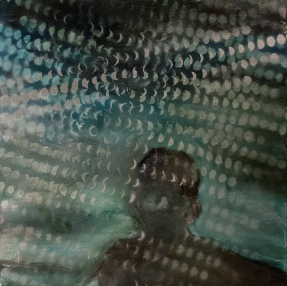Shannon Estlund, Distance I, 2013, from the film still Blue Danny, Mixed media on canvas