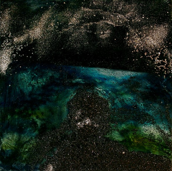 Shannon Estlund, Distance II, 2013, from the film still Blue Danny, Mixed media on canvas