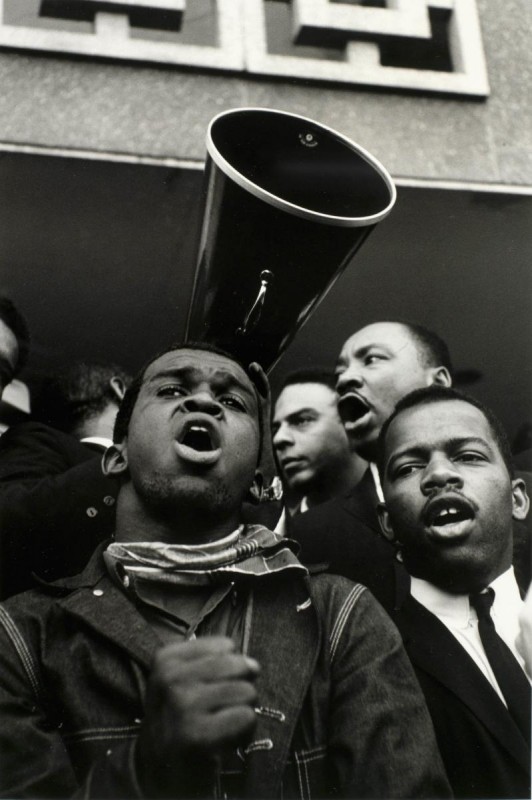 Image credit: Steve Schapiro (American, b. 1936), Andrew Young, Martin Luther King, Jr., and John Lewis, Selma, Alabama, 1965, gelatin silver print, High Museum of Art, purchase with funds from the H. B. and Doris Massey Charitable Trust, 2007.219.  © Steve Schapiro.